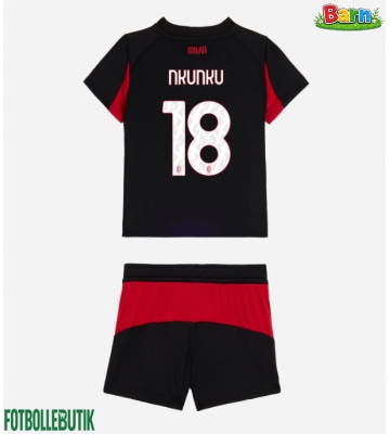 AC Milan Christopher Nkunku #18 Hemmaställ Barn 2025-26 Kortärmad (+ Korta byxor)